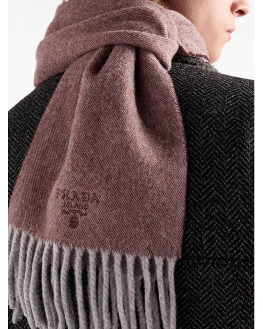 Prada Purple Écharpe À Logo Brodé for men