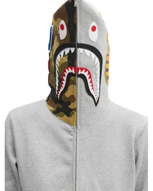 A Bathing Ape Kapuzenjacke mit Haimotiv in Gray für Herren