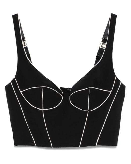 Top estilo corsé en contraste Elisabetta Franchi de color Black