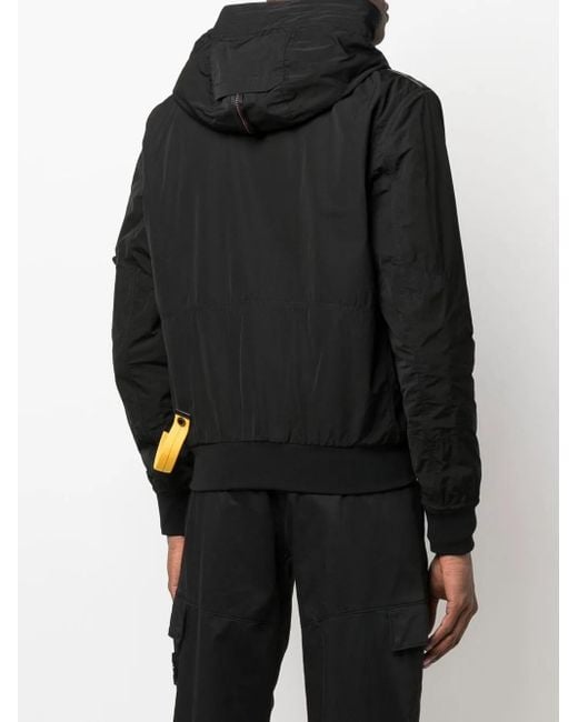 Parajumpers Black Logo-Patch Hooded Jacket for men
