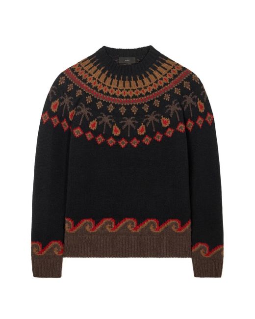 Alanui Black Sweet Winter Jacquard-Knit Wool Sweater for men