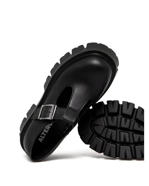 Altercore Black Buckle-Fastening Chunky-Sole Shoes