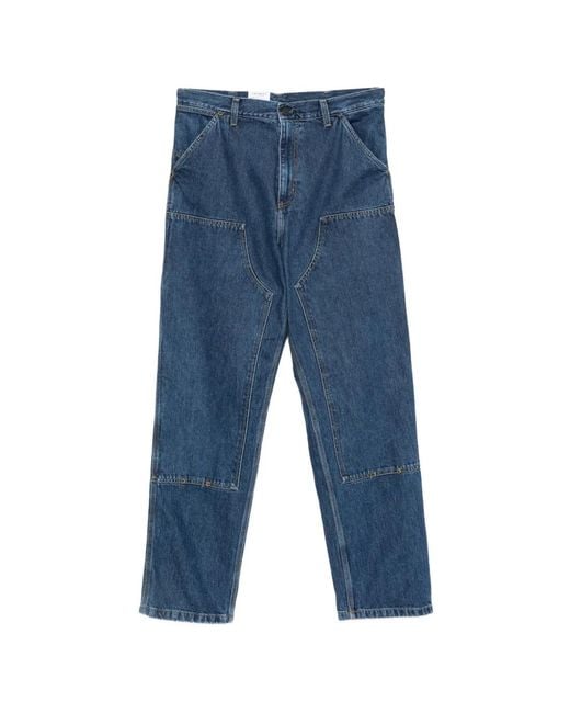 Carhartt Blue Double Knee Relaxed-Fit Jeans for men