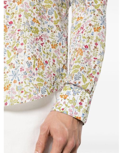 Paul Smith Overhemd Met Bloemenprint in het Natural voor heren