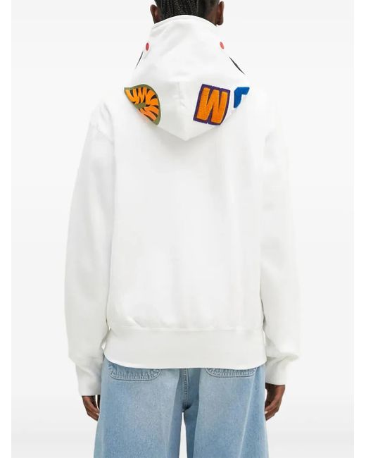 Felpa Shark Con Zip E Cappuccio di A Bathing Ape in White