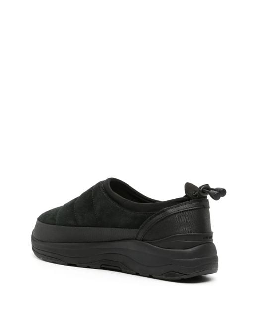 Suicoke Black Pepper-Sev Suede Slippers