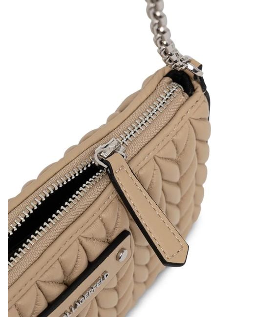 Karl Lagerfeld White Quilted Chain Shoulder Bag