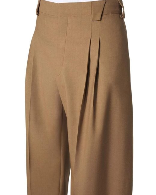 Mugler Natural Pleated Balloon-Shape Trousers for men