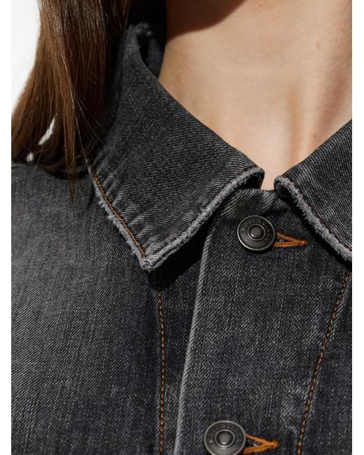 Balenciaga Gray Logo-Embroidered Buttoned Jacket