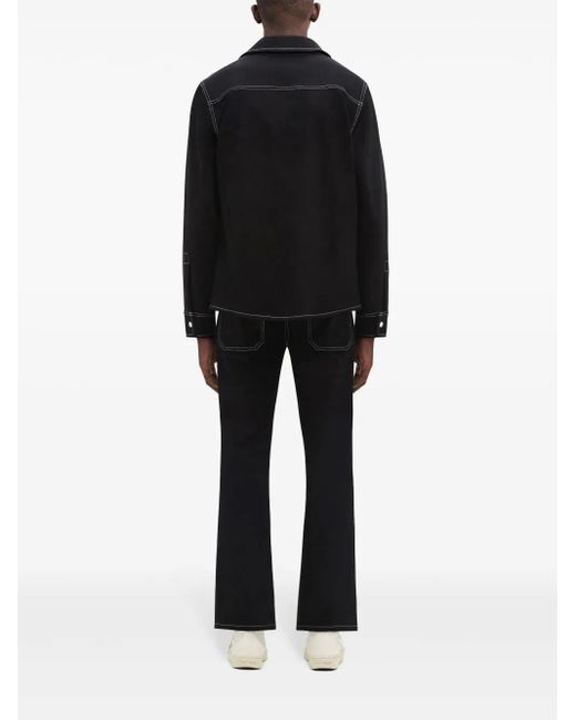 Courreges Black Low-Rise Bootcut Jeans for men