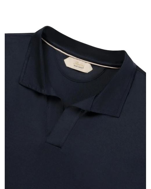 Aurélien Blue Buttonless Cotton T-Shirt for men