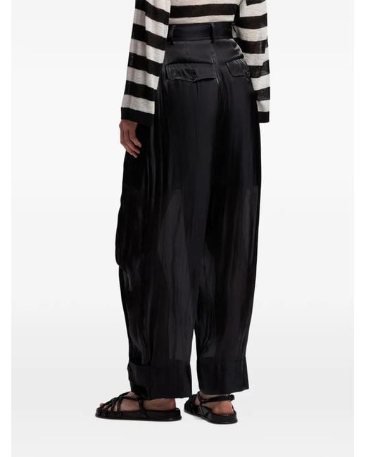 Ralph Lauren Black Sonya Buttoned High-Rise Trousers