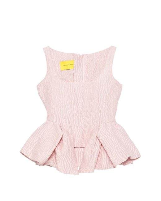 Marques'Almeida Pink Peplum-Hem Top