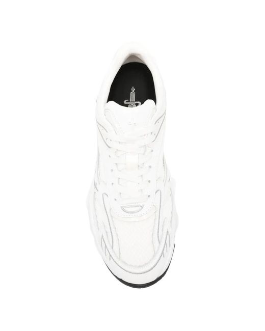Cesare Paciotti White Panelled Leather Sneakers for men