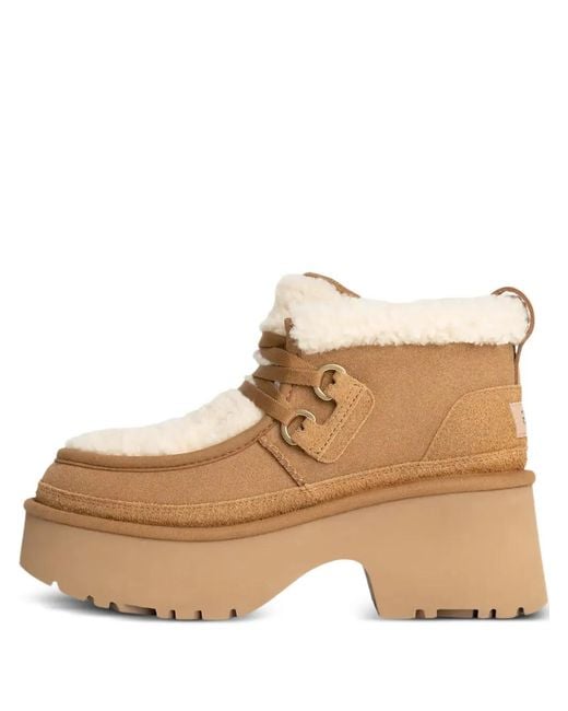 Ugg Natural New Heights Lace-Up Platform Boots