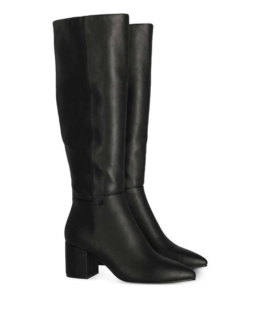 Mexx Black Block-Heel Pointed-Toe Boots