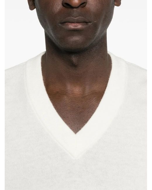 Entire studios White V-Neck Sweater