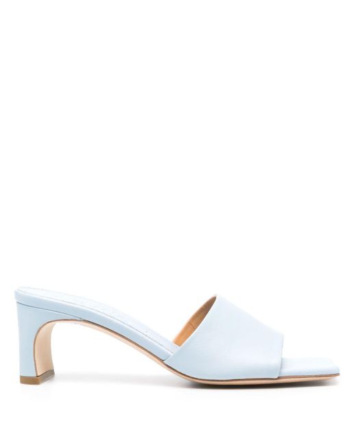 Aeyde White Jeanie Mules 55mm