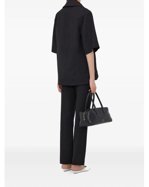 Loulou de Saison Black Ermo Open-Neck Top