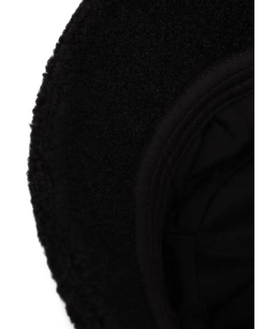 Colmar Black Teddy Fleece-Texture Logo-Patch Bucket Hat