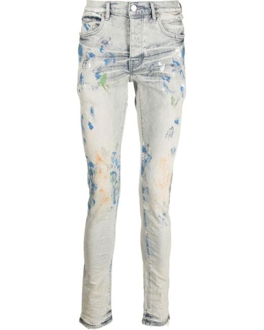 Purple Brand Denim Paintsplatter Tapered Jeans in Blue for Men Lyst