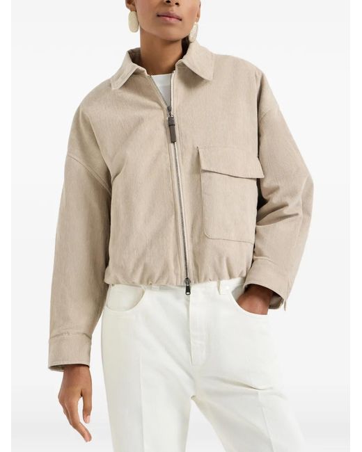 Brunello Cucinelli Natural Corduroy-Effect Jacket