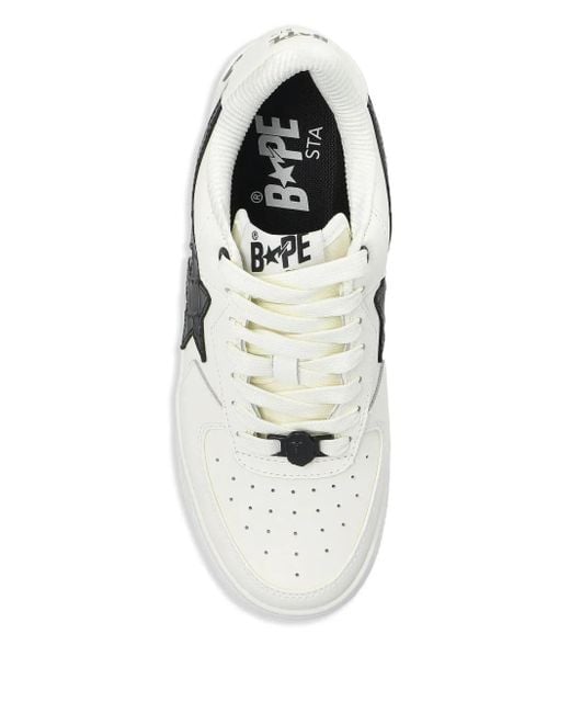 A Bathing Ape White Leather Sneakers
