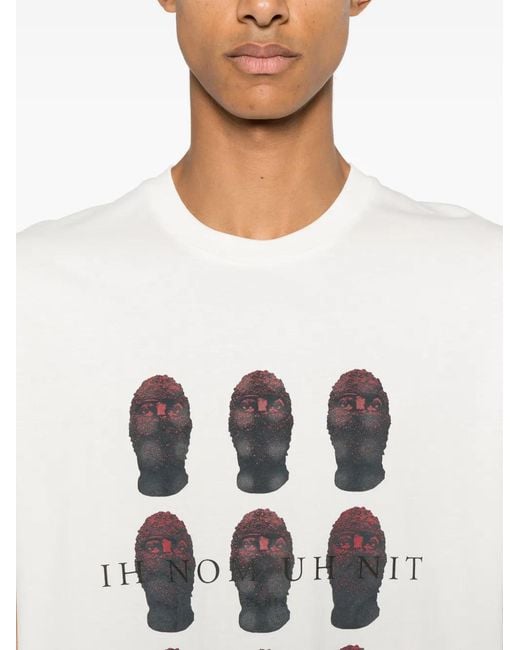 Ih Nom Uh Nit White Mask-Print T-Shirt for men