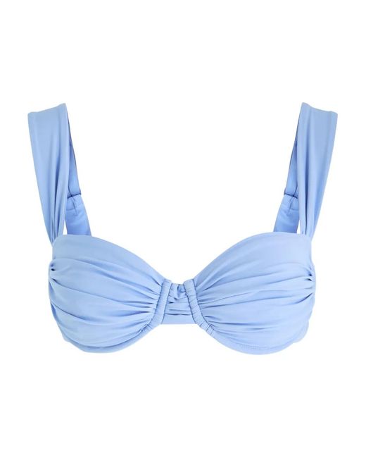 Faithfull The Brand Blue Sol Gathered Bikini Top
