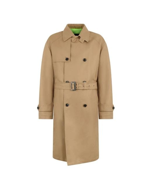 Herno Natural Double-Breasted Belted Trench Coat for men