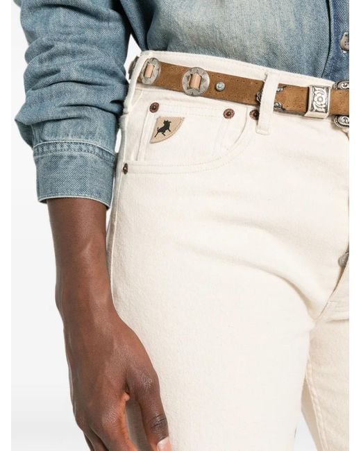 Lois White Lindsay Logo-Patch Trousers