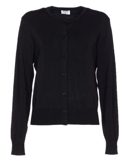 Filippa K Blue Button-Front Crew-Neck Cardigan