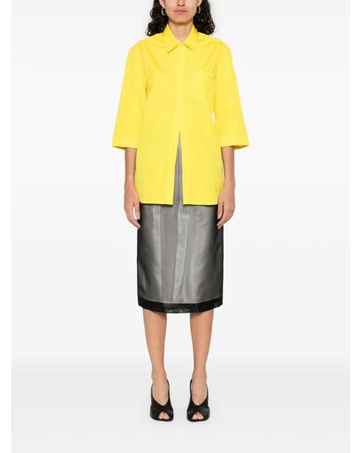 ALAINPAUL Yellow Cotton Shirt