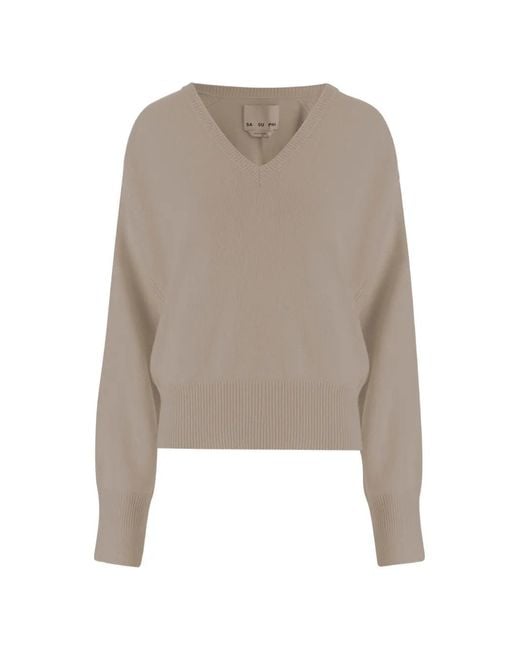 Sa Su Phi Natural V-Neck Cashmere Sweater