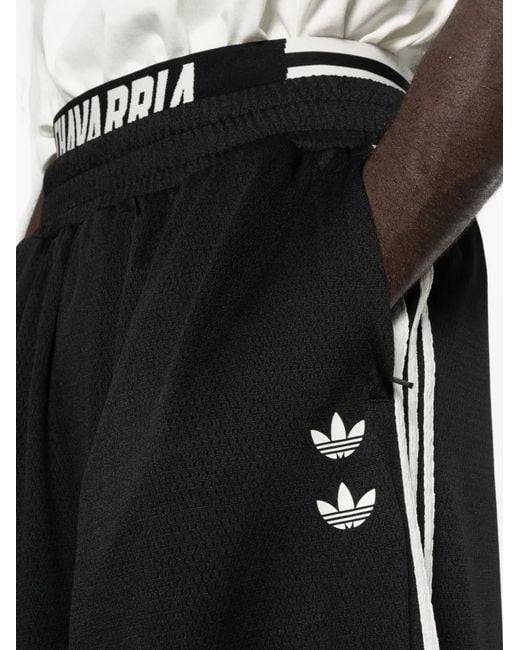 Adidas Black X Willy Chavarria Logo-Embroidered Mesh Shorts