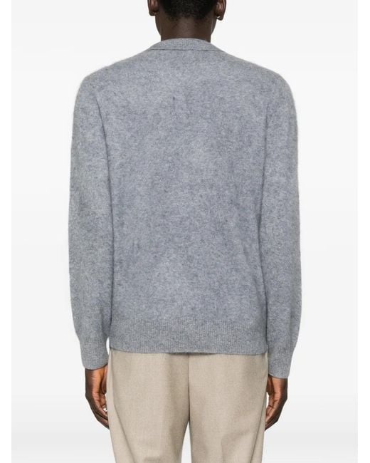 arch4 Gray Mr Button-Down Collared Cardigan for men