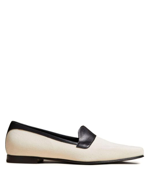 Khaite White The Pippen Leather Loafers