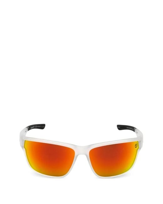 Timberland Orange Wraparound-Style Sunglasses for men