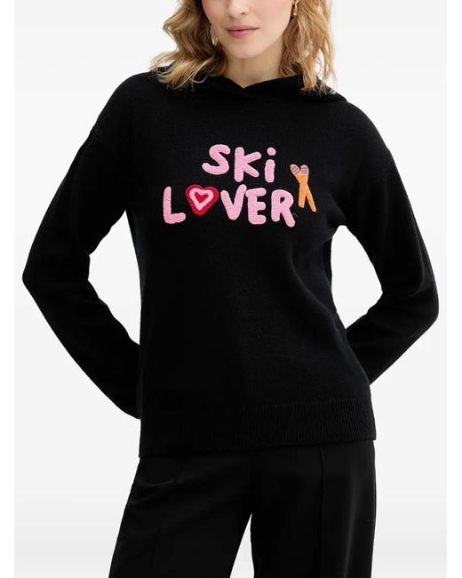 Mc2 Saint Barth Black Lettering-Detail Sweater