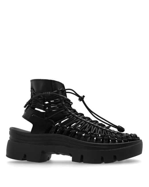 Noir Kei Ninomiya Black Knotted Leather Sandals