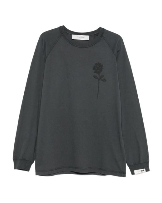 Golden Goose Deluxe Brand Raglan-T-Shirt mit Rosen-Print in Gray für Herren