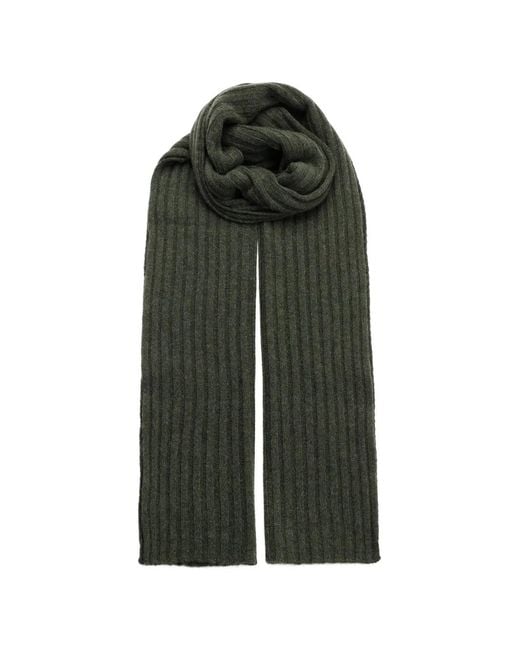 Al Duca D'aosta Green Ribbed Cashmere Scarf for men