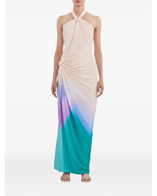 Baobab Blue Linus Ombré-Effect Halterneck Dress