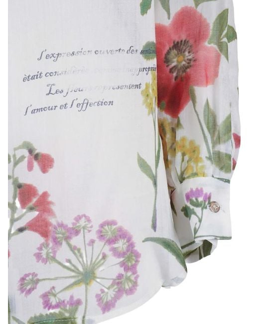 Shirtaporter Gray Blouse À Fleurs Imprimées