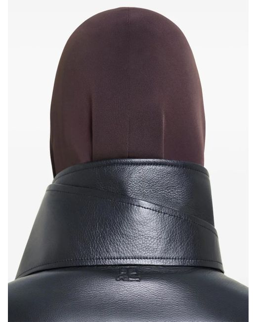 Courreges Black Oversize Leather Coat