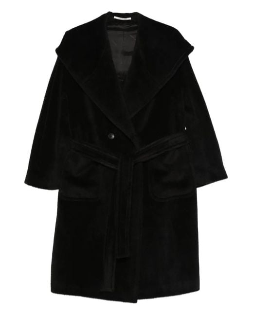 Tagliatore Black Kapuzenmantel mit Gürtel