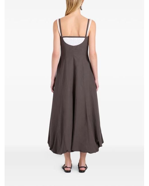 Proenza Schouler Brown Ella Square-Neck Dress
