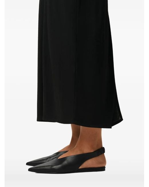 AMI Black Lamb Leather Pointed Toe Slingbacks