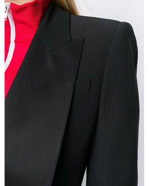 McQueen Black Silk Ribbon Embellished Blazer