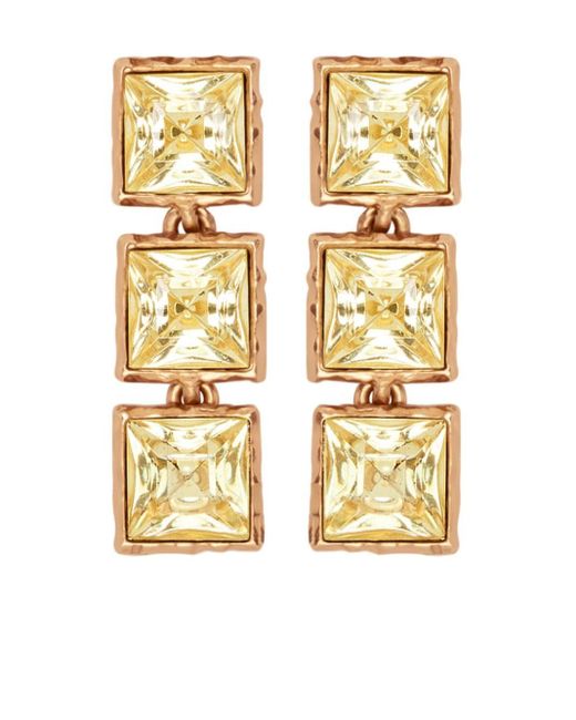 Oscar de la Renta Metallic Crystal-embellished Tennis Earrings